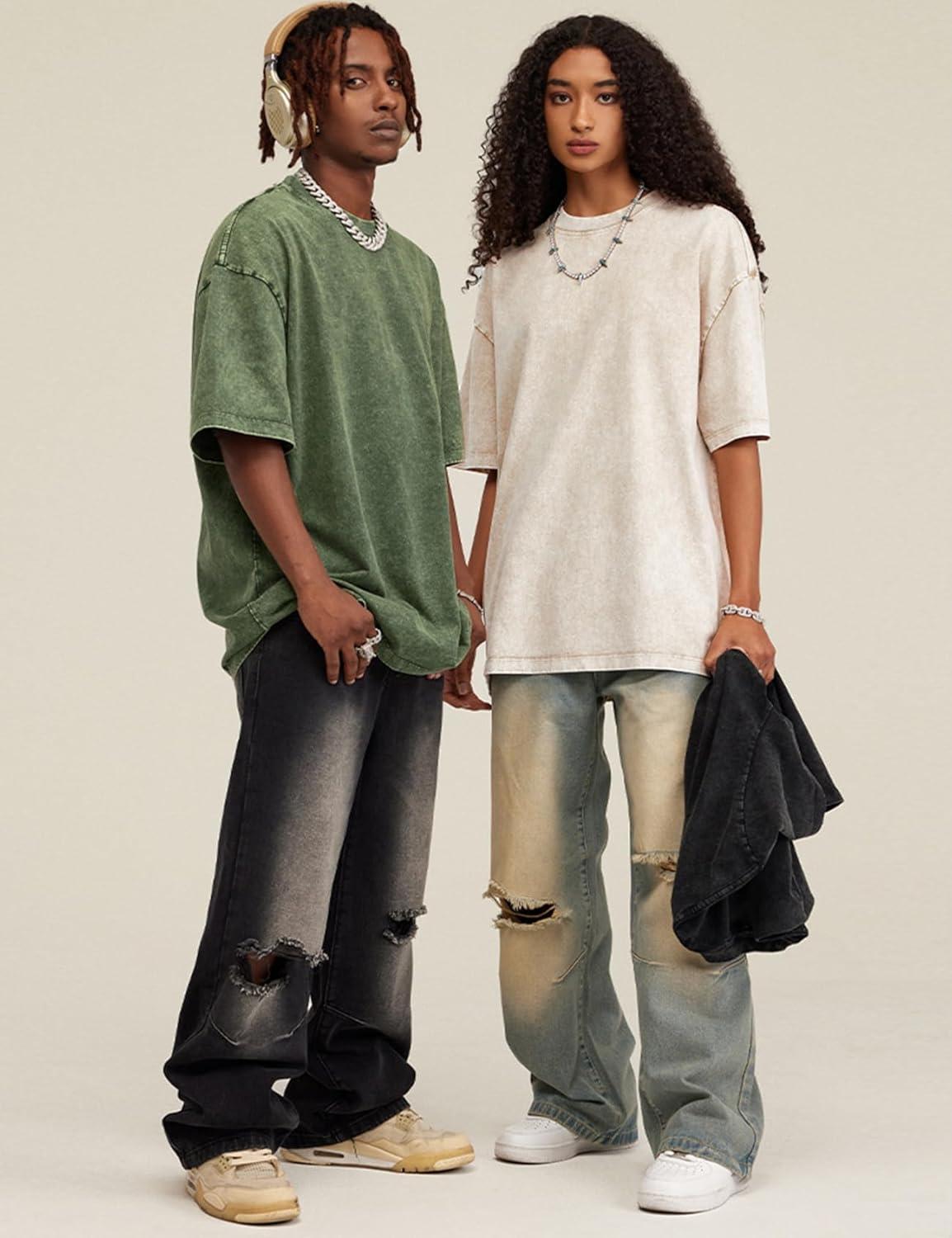 imageArssm 3 Pack Men Oversized T Shirts Vintage Tee Loose Fit Short Sleeve Casual Streetwear Baggy Washed Unisex TopsArmygreybeige