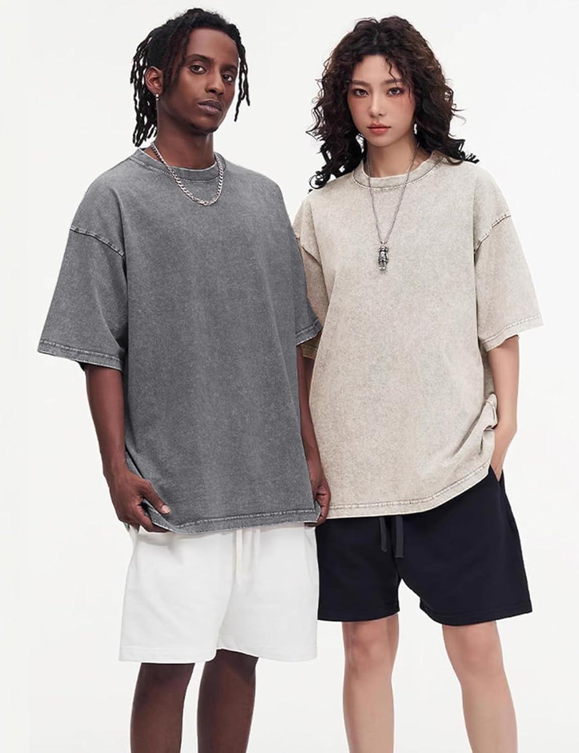 imageArssm 3 Pack Men Oversized T Shirts Vintage Tee Loose Fit Short Sleeve Casual Streetwear Baggy Washed Unisex TopsArmygreybeige