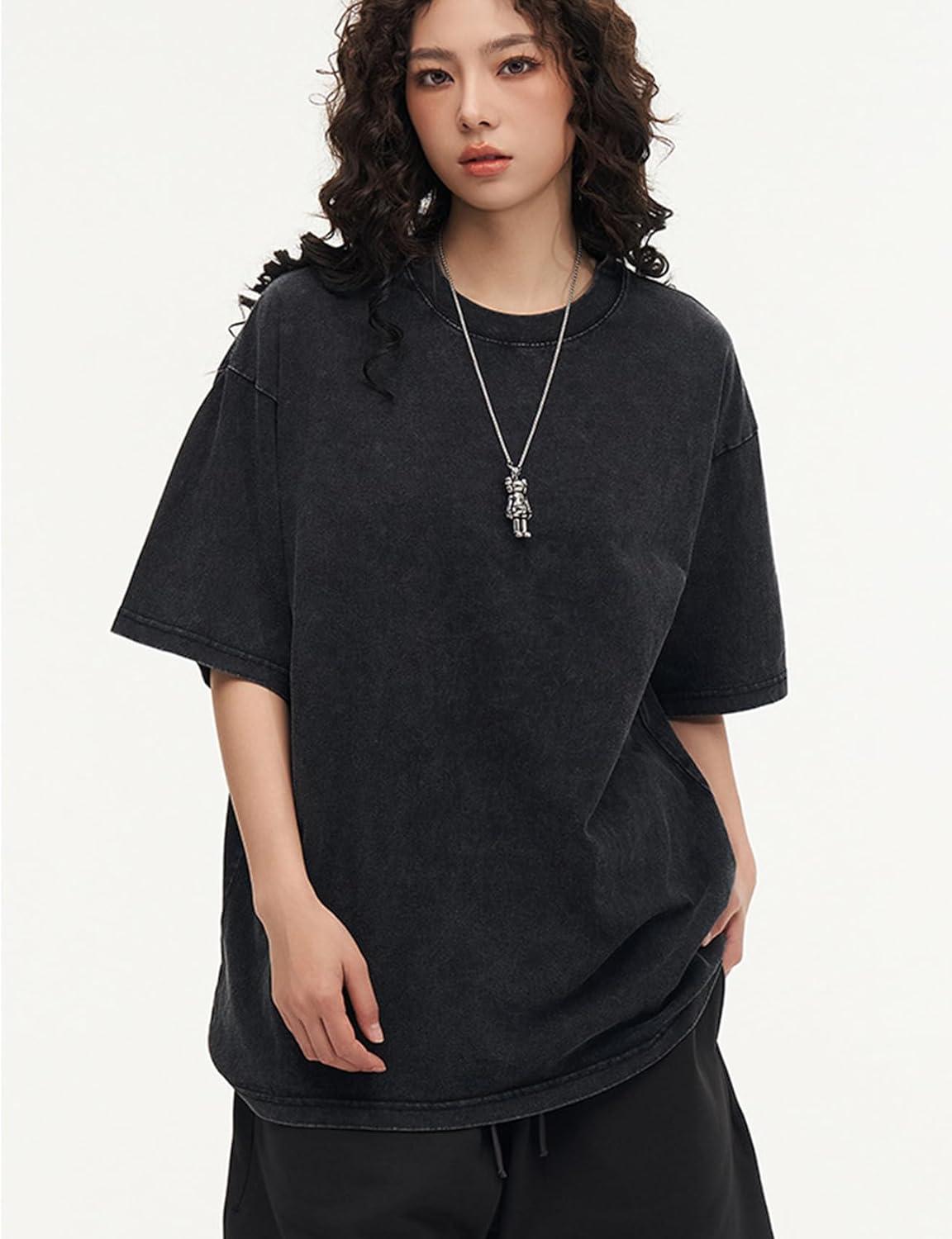 imageArssm 3 Pack Men Oversized T Shirts Vintage Tee Loose Fit Short Sleeve Casual Streetwear Baggy Washed Unisex TopsBlackbeigeorange