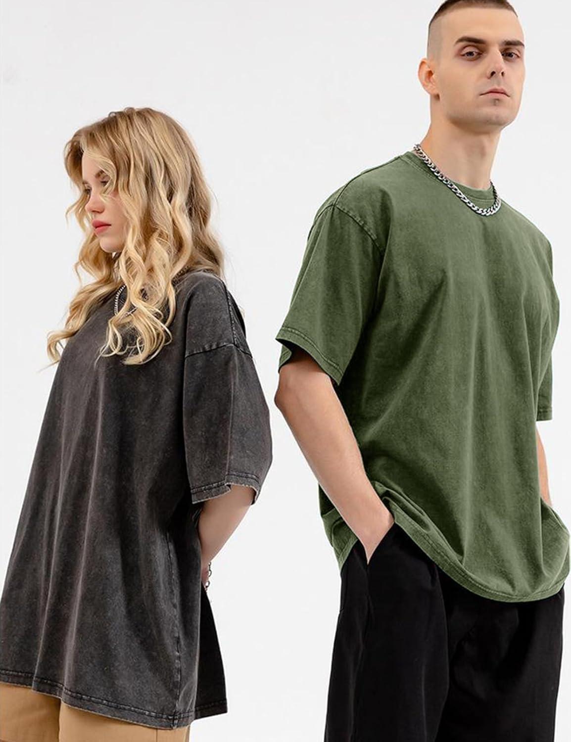 imageArssm 3 Pack Men Oversized T Shirts Vintage Tee Loose Fit Short Sleeve Casual Streetwear Baggy Washed Unisex TopsBlackbluearmy