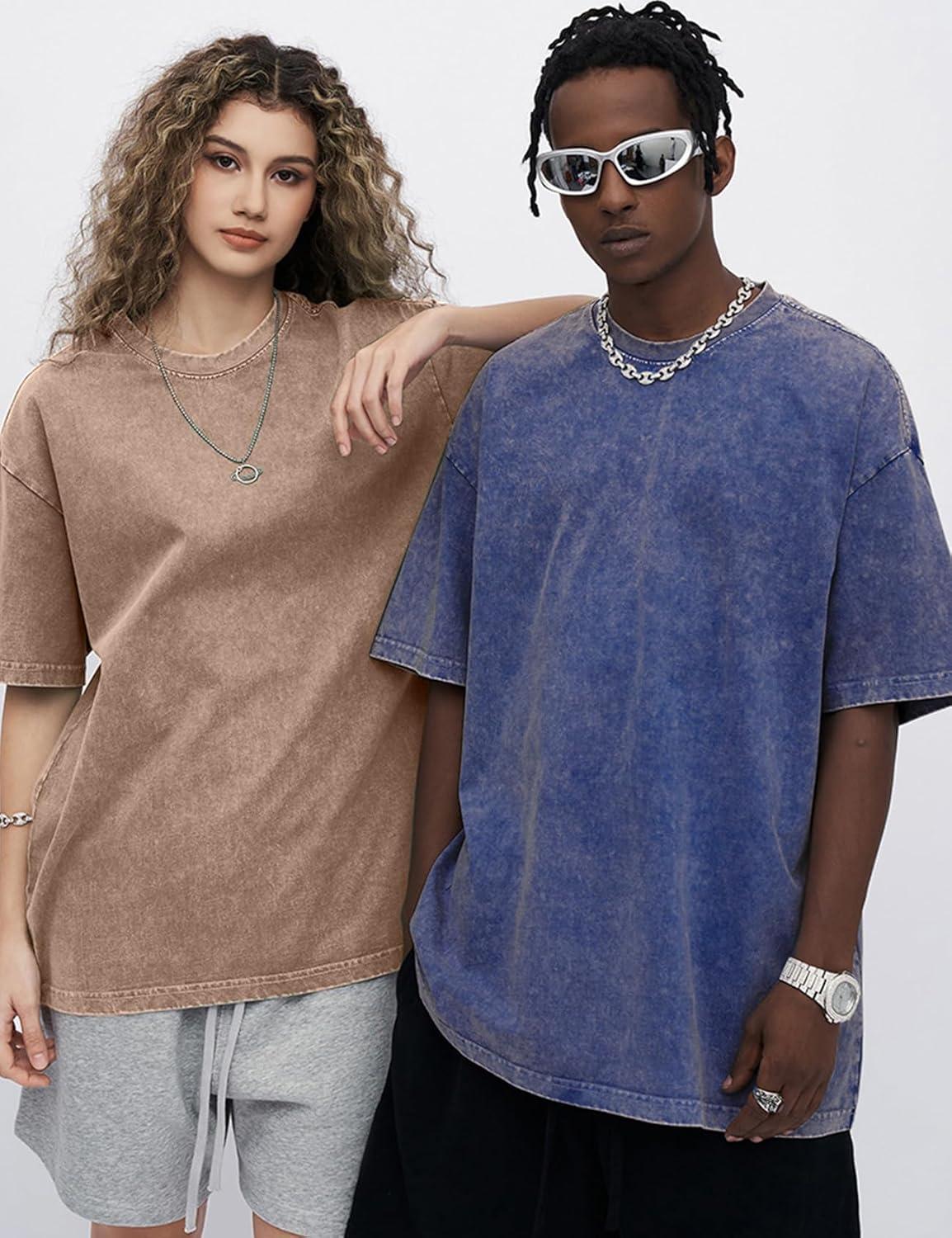 imageArssm 3 Pack Men Oversized T Shirts Vintage Tee Loose Fit Short Sleeve Casual Streetwear Baggy Washed Unisex TopsBlackkhakiblue