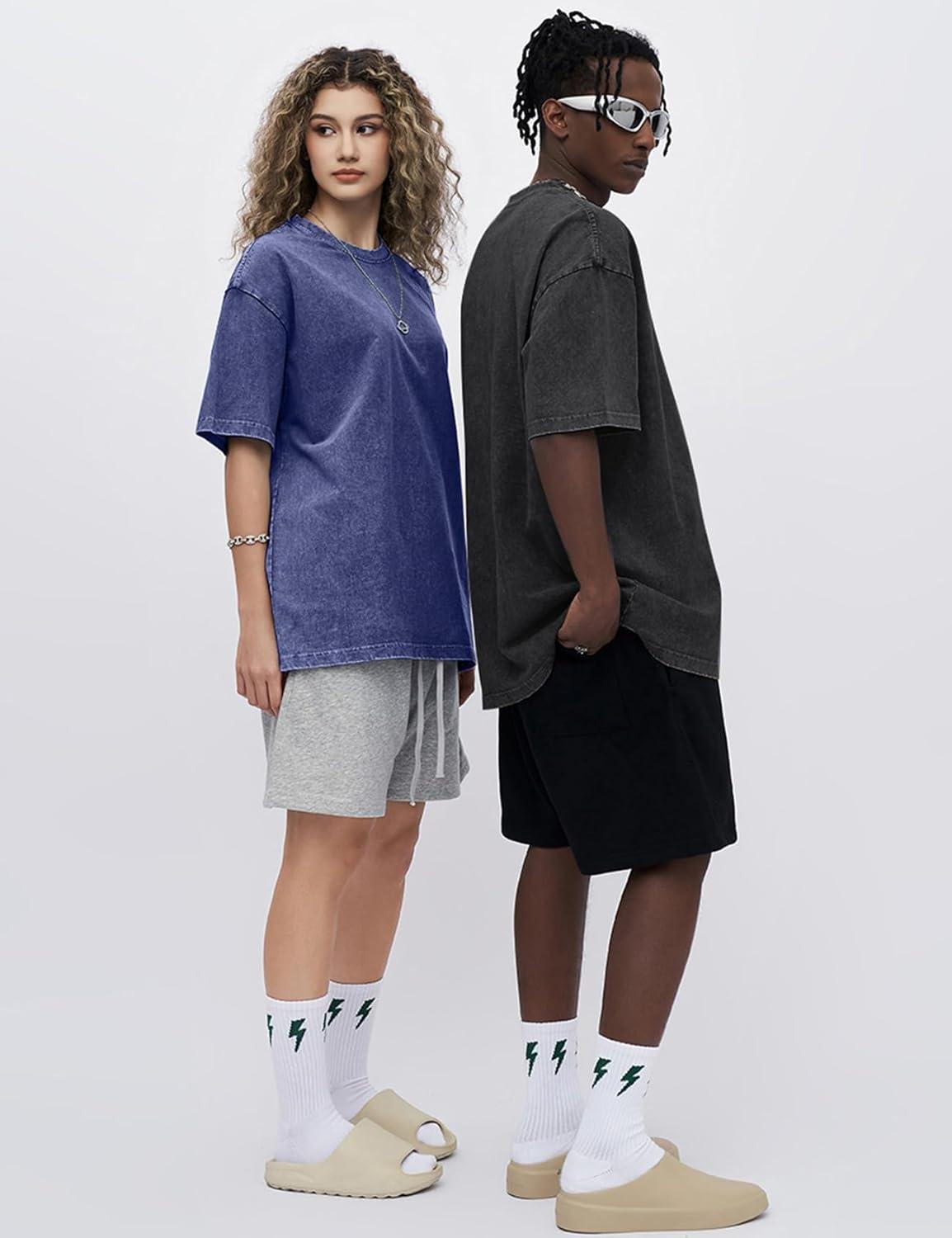 imageArssm 3 Pack Men Oversized T Shirts Vintage Tee Loose Fit Short Sleeve Casual Streetwear Baggy Washed Unisex TopsBlackkhakiblue