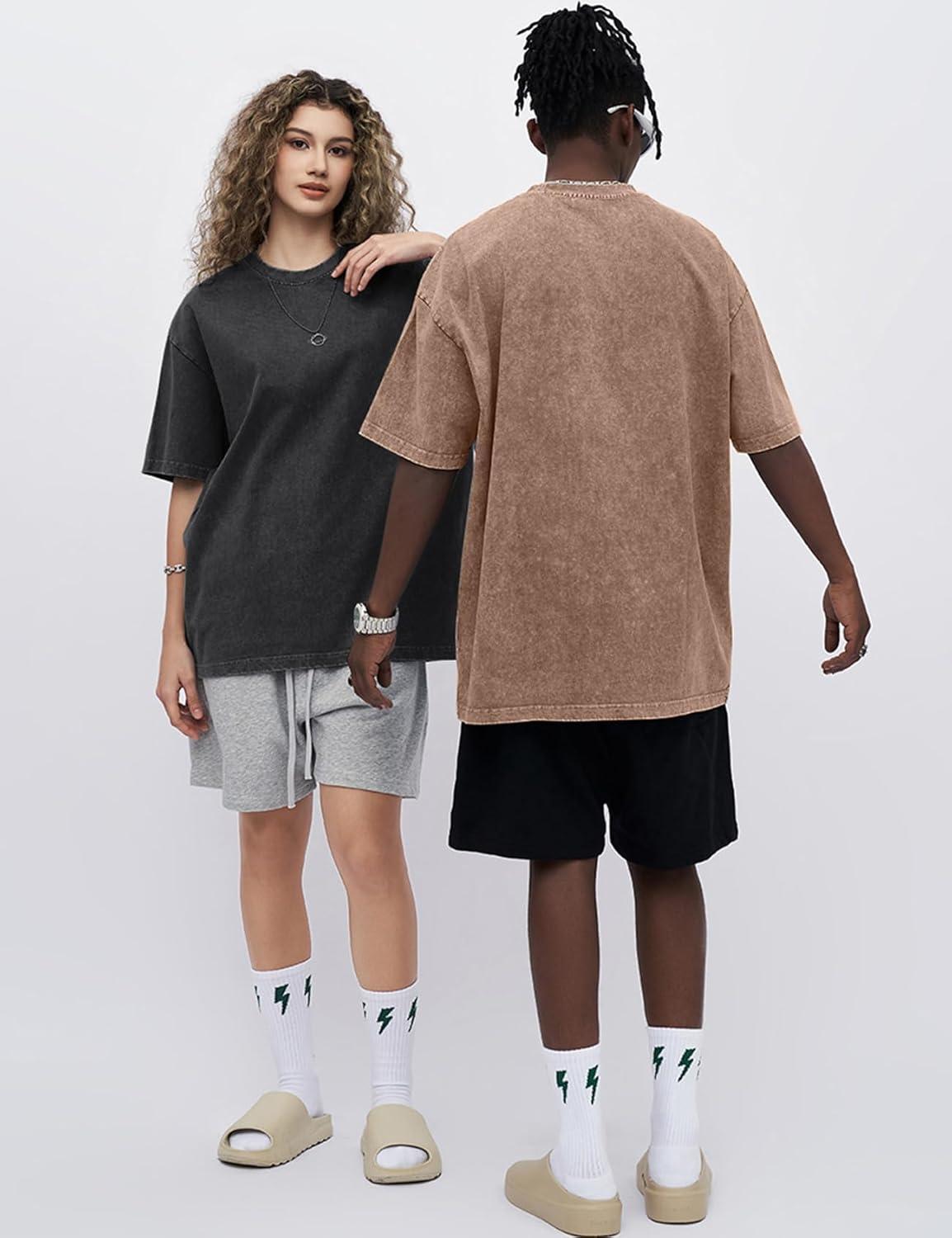 imageArssm 3 Pack Men Oversized T Shirts Vintage Tee Loose Fit Short Sleeve Casual Streetwear Baggy Washed Unisex TopsBlackkhakiblue