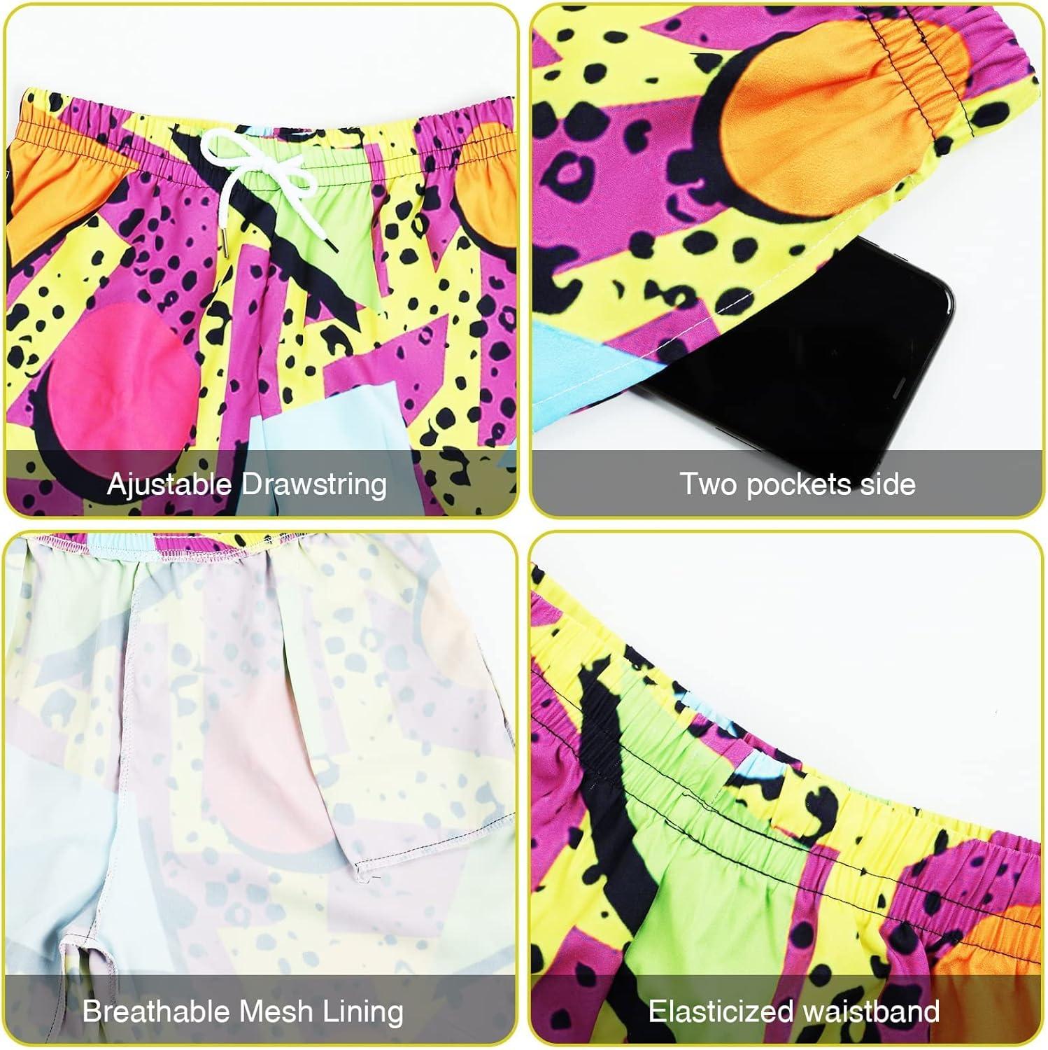 imageArssm Mens 2 Pieces Vintage Shirts and Shorts Set 80s 90s Outfit Button Down Beach Suit Quick Dry for Vintage Halloween PartyPurple