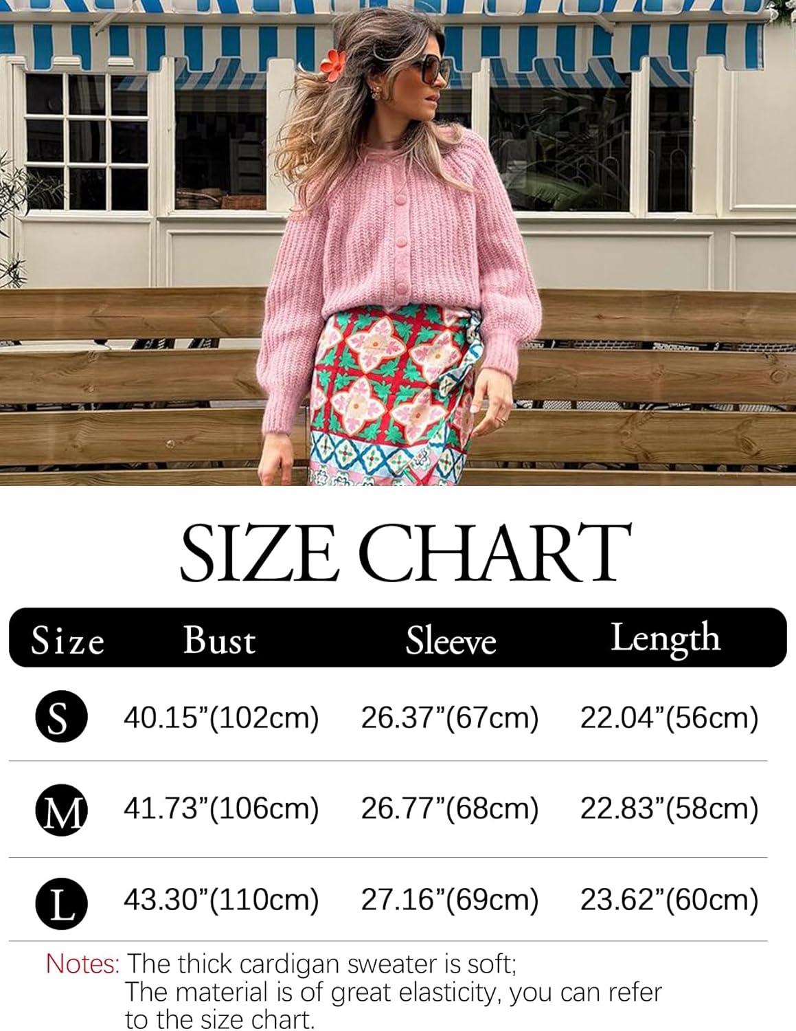 imageArssm Womens Cute Cardigan Sweater Long Sleeve Crewneck Button Down Cardigans Knit Top Fashion 2024 KnitwearPink