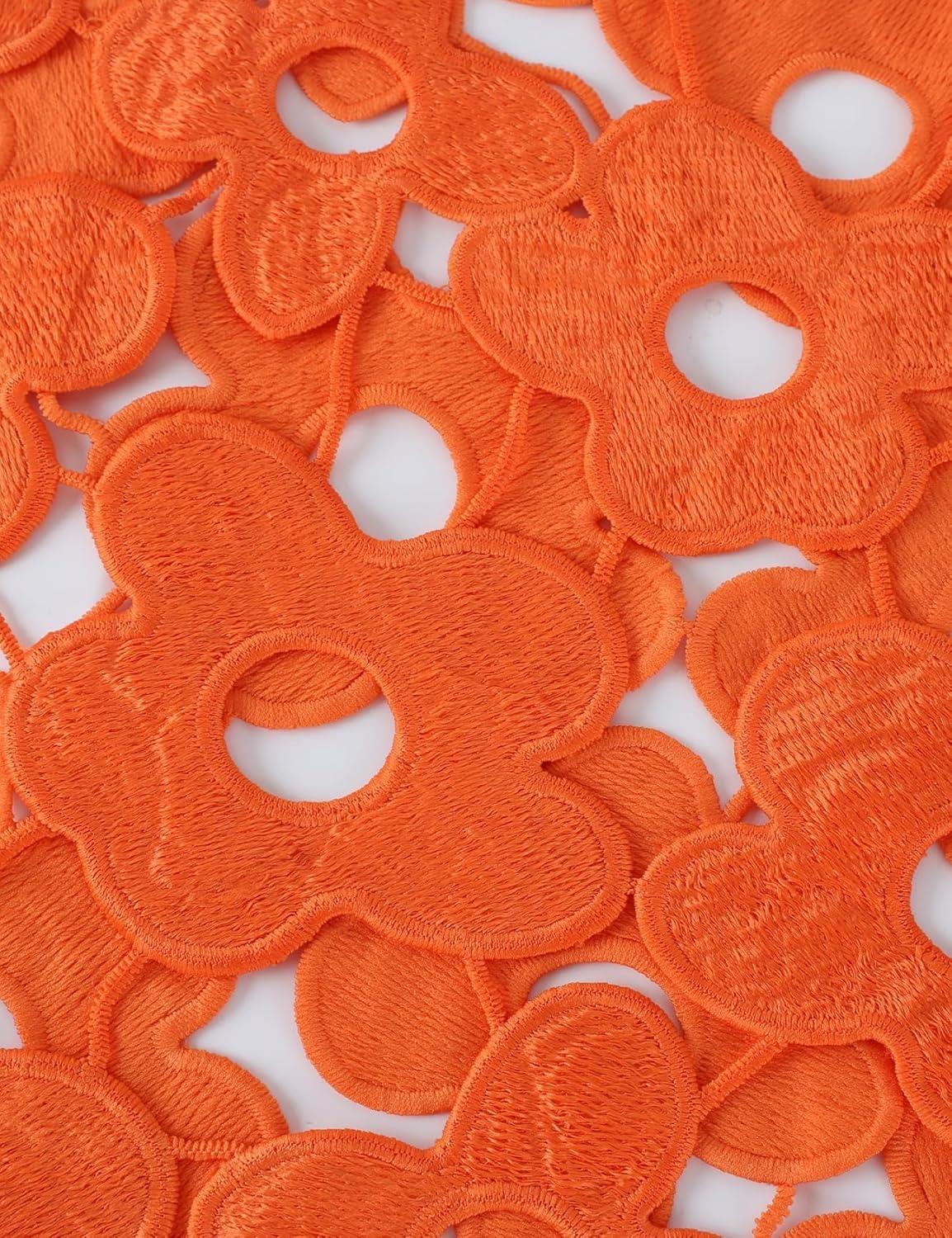 imageArssm Womens Floral Lace Vest Summer Hollow Out Crochet Tank Top Sleeveless Pullover Going Out Tops Crewneck Cover UpsOrange