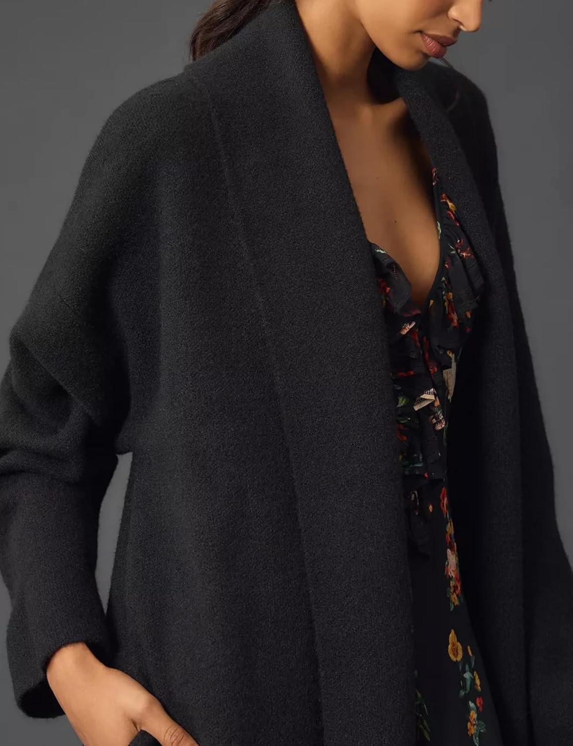 imageArssm Womens Long Cardigan Oversized Chunky Open Front Sweaters Slouchy Knit Long Sleeve Fall Coat 2025 Trendy OutwearBlack