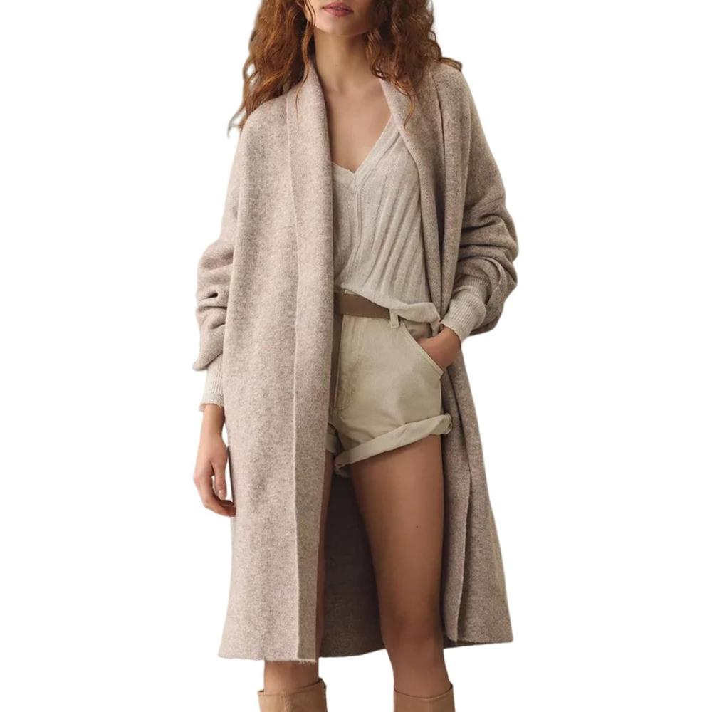 imageArssm Womens Long Cardigan Oversized Chunky Open Front Sweaters Slouchy Knit Long Sleeve Fall Coat 2025 Trendy OutwearApricot