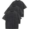imageArssm 3 Pack Men Oversized T Shirts Vintage Tee Loose Fit Short Sleeve Casual Streetwear Baggy Washed Unisex TopsBlackblackblack