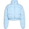 imageArssm Womens Cropped Puffer Jacket Warm Winter Padded Quilted Long Sleeve Zip Up Casual Short Bubble Coat with Pockets BlueL