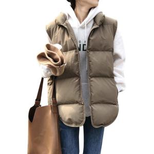 Arssm Women’s Winter Oversized Puffer Vest Lightweight Sleeveless Puffy Jacket Winter Warm Casual Work Vests(Khaki-XL)
