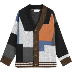 Arssm Mens Cardigan Sweater Knitted Long Sleeve V Neck Button Down Sweaters Casual Cardigans(Black)