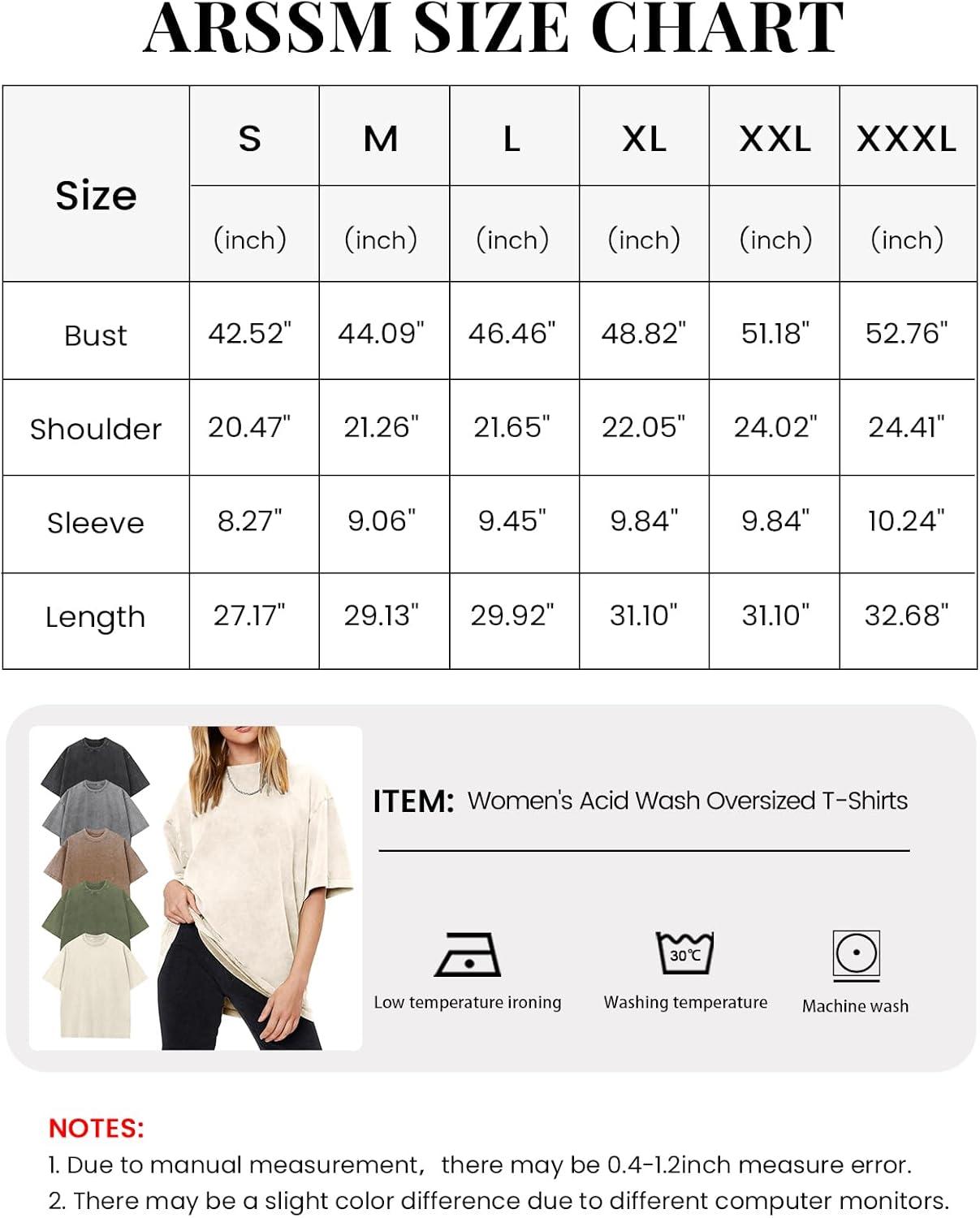 image:imageArssm Womens Oversized TShirts Cotton Acid Wash Boyfriend Tee Shirt Loose Fit Vintage TShirtsBlackbeigearmykhakigrey