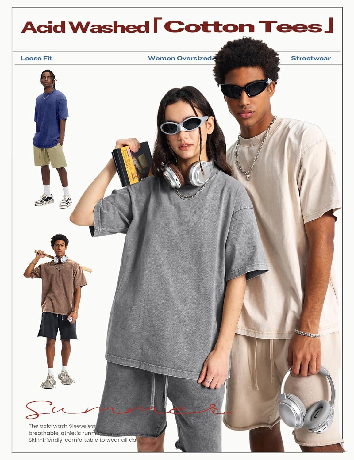 image:imageArssm Womens Oversized TShirts Cotton Acid Wash Boyfriend Tee Shirt Loose Fit Vintage TShirtsBlackgreykhakibeigeblue