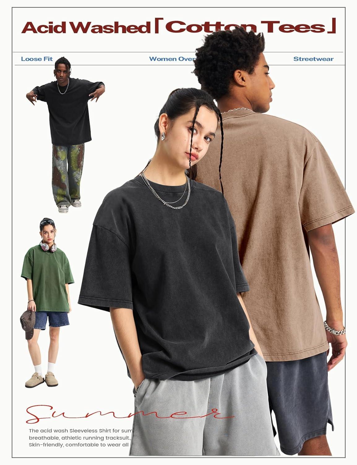 image:imageArssm Womens Oversized TShirts Cotton Acid Wash Boyfriend Tee Shirt Loose Fit Vintage TShirtsBlackkhakibeigearmypurple