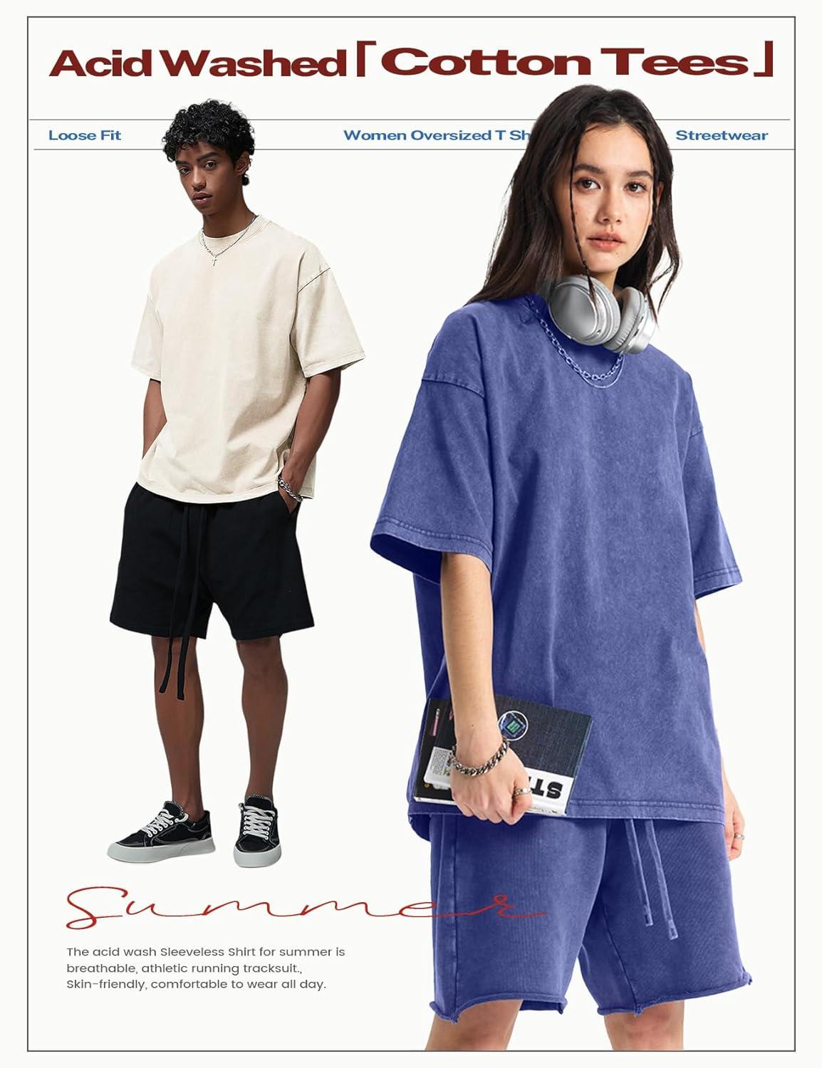 image:imageArssm Womens Oversized TShirts Cotton Acid Wash Boyfriend Tee Shirt Loose Fit Vintage TShirtsBlackpinkpurplebluebeige