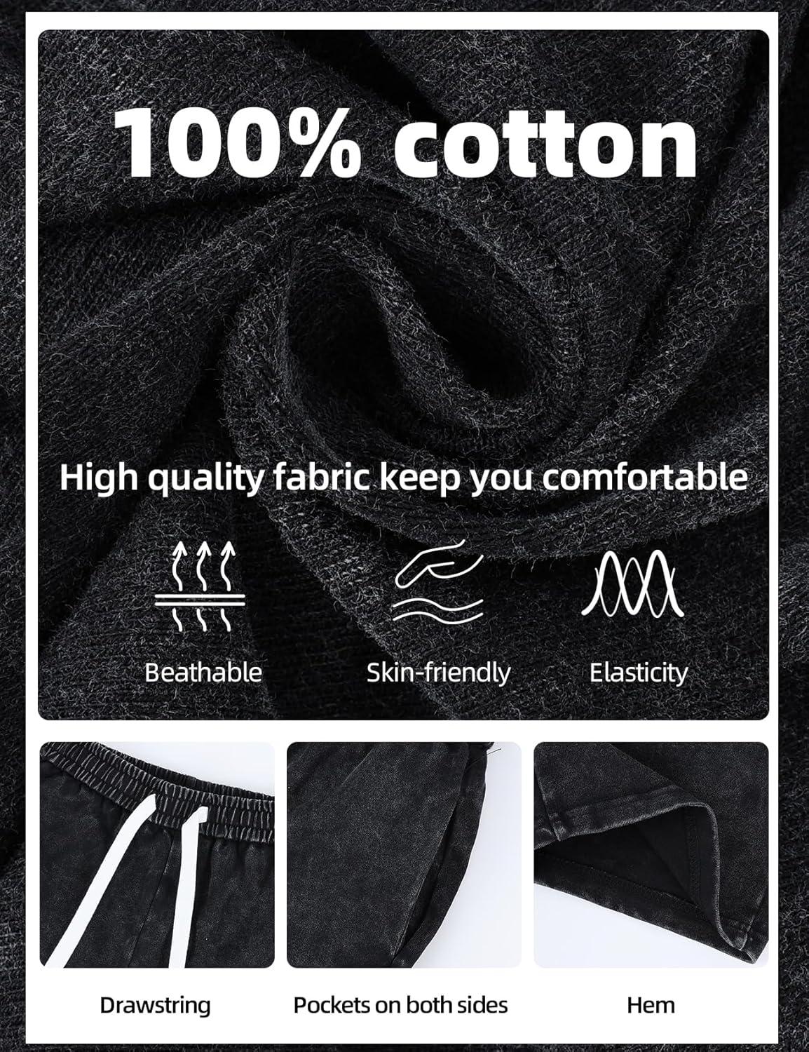 image:imageArssm 2 Pack Boys Shorts Cotton Acid Washed Athletic Shorts Kids Summer Active Shorts with PocketsBlackdarkgrey