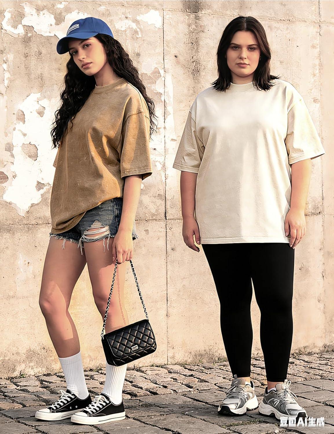 image:imageArssm Women Oversized T Shirts Acid Washed Cotton Tees Vintage Baggy Loose Fit Streetwear Workout TopsBlackgreykhakibeige