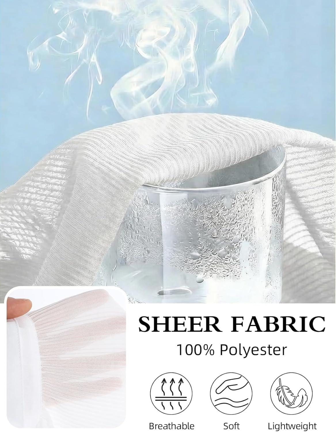 image:imageArssm Women Sheer Button Up Blouse Long Sleeve Mesh Pleated Blouse Tops See Through ShirtsWhite