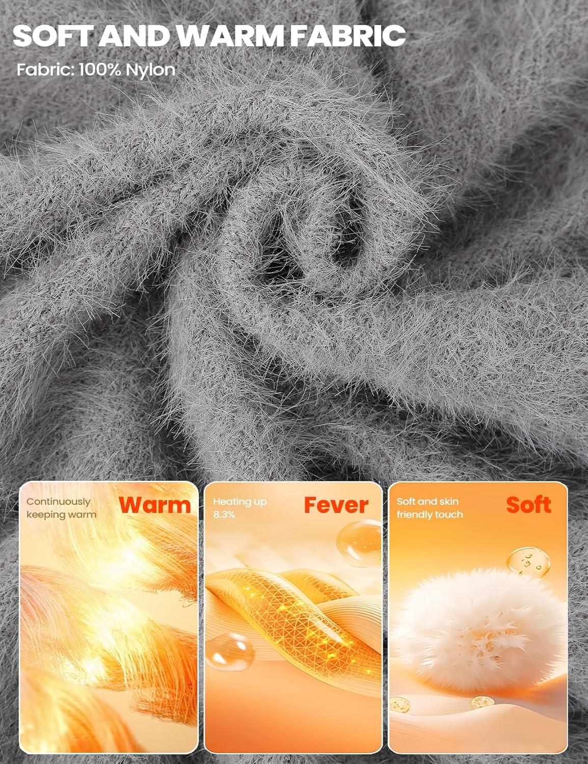image:imageArssm Womens Fuzzy Cardigan Sweater V Neck Cardigans Button Down Fluffy Knit Top Fashion 2026 KnitwearGrey