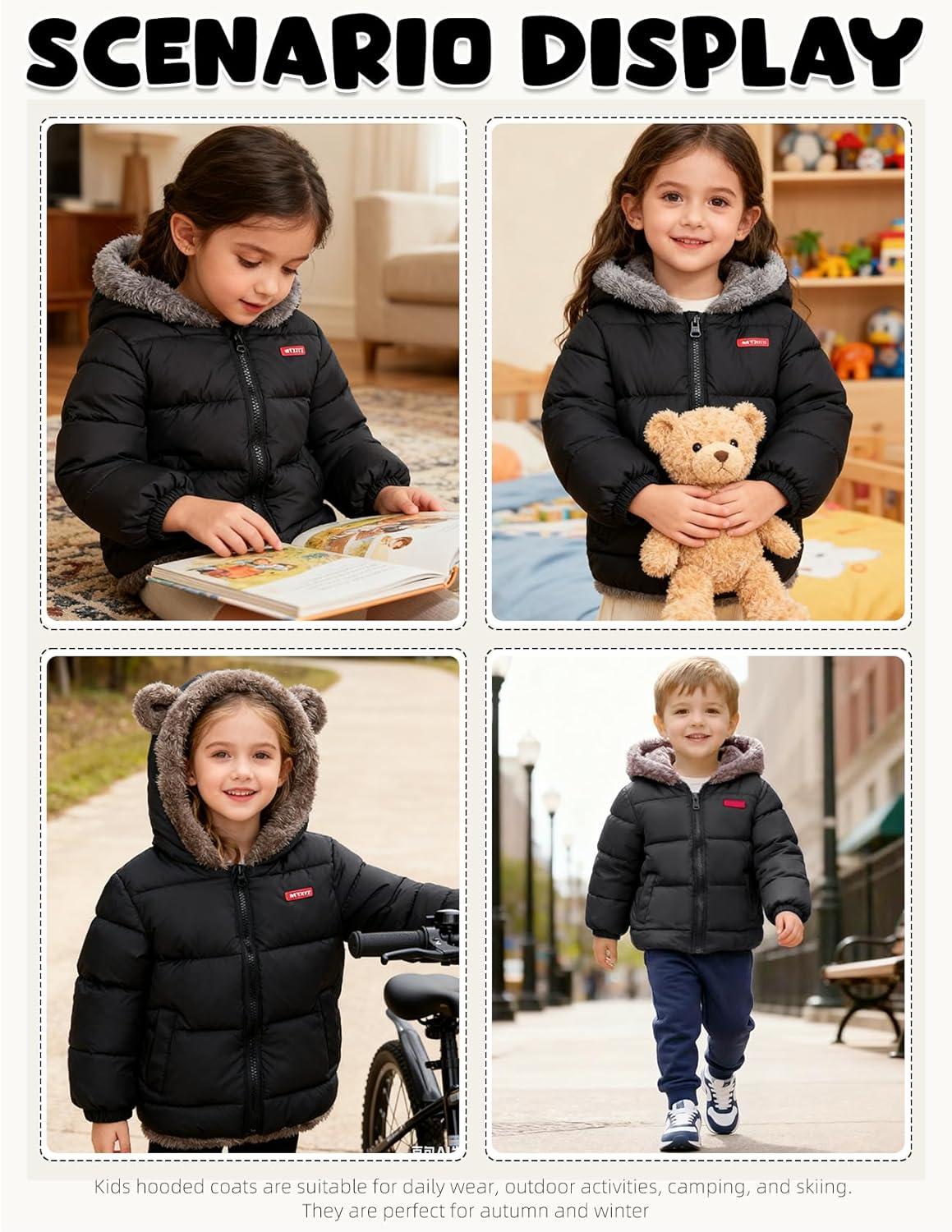 image:imageArssm Baby Boys Girls Winter Fleece Coat Toddler Kids Warm Cute Bear Ear Hooded JacketBlack