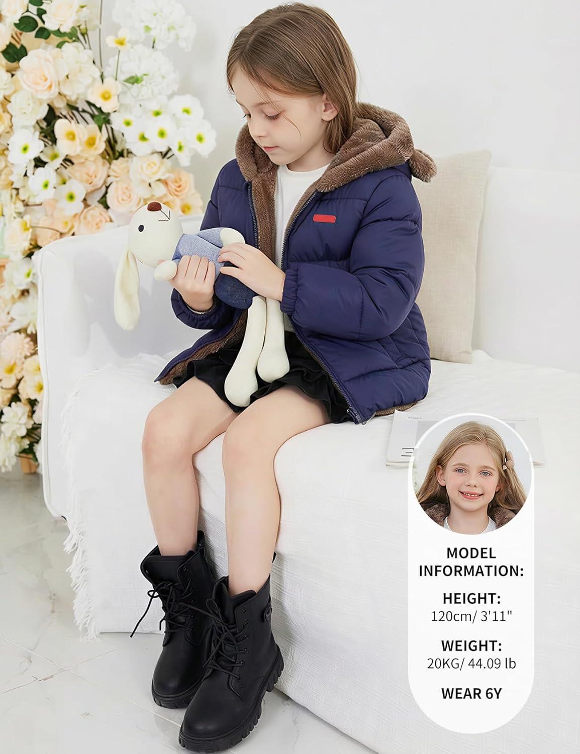 image:imageArssm Baby Boys Girls Winter Fleece Coat Toddler Kids Warm Cute Bear Ear Hooded JacketNavy
