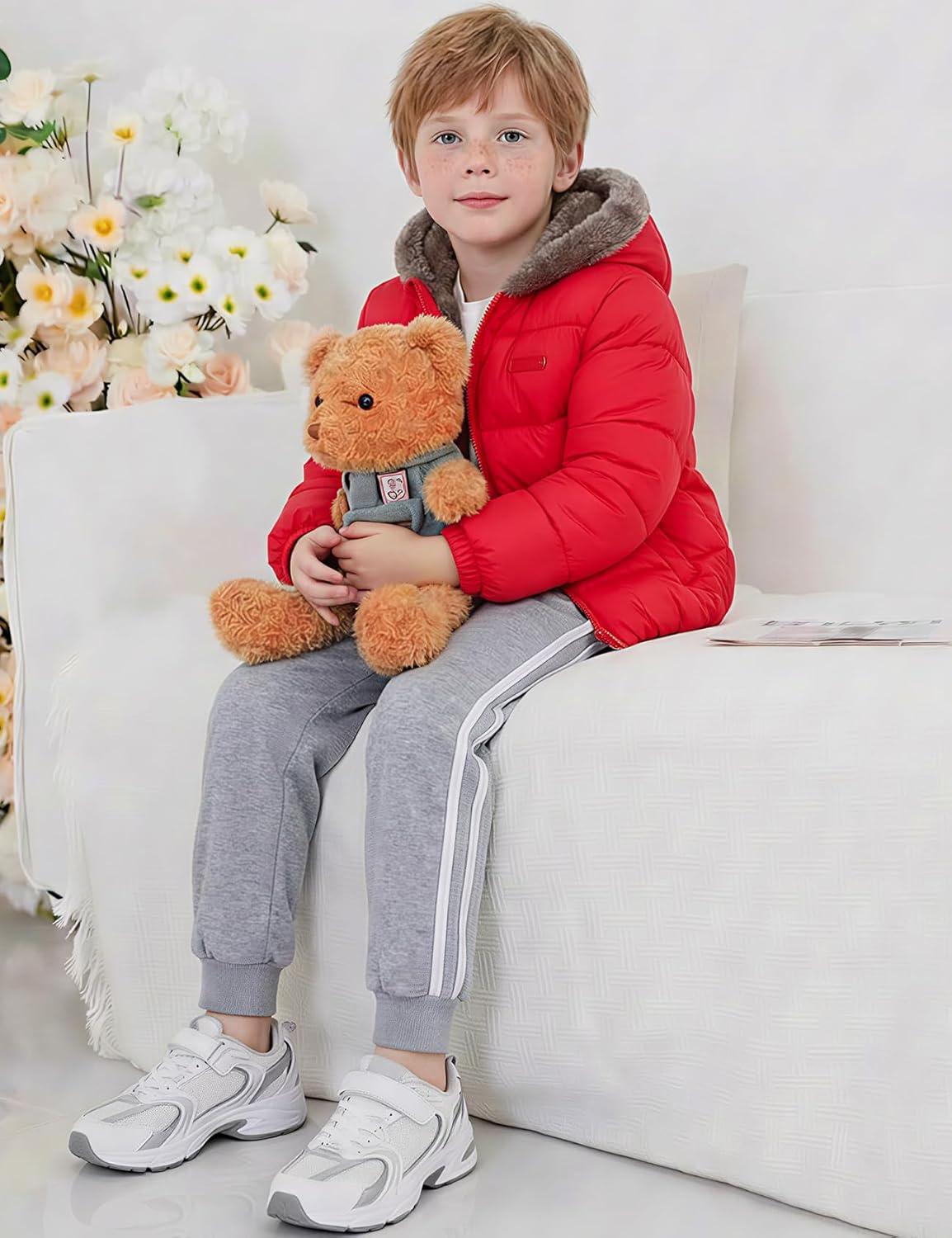 image:imageArssm Baby Boys Girls Winter Fleece Coat Toddler Kids Warm Cute Bear Ear Hooded JacketRed
