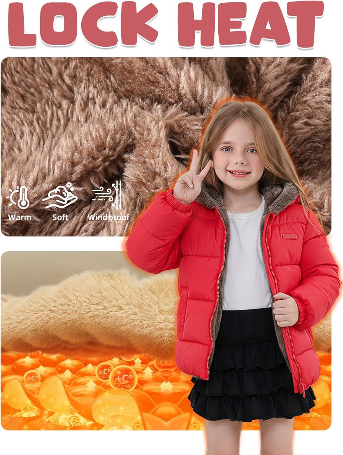 image:imageArssm Baby Boys Girls Winter Fleece Coat Toddler Kids Warm Cute Bear Ear Hooded JacketRed