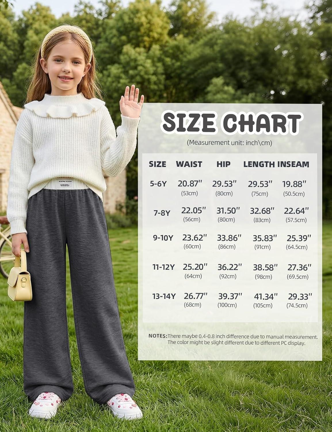 image:imageArssm Girls Wide Leg Sweatpants Baggy Pants Letter Patched Elastic Waist Long Trousers JoggersDarkgrey