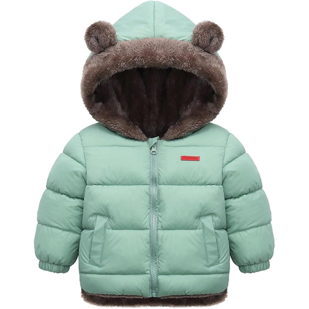 image:imageArssm Baby Boys Girls Winter Fleece Coat Toddler Kids Warm Cute Bear Ear Hooded JacketGreen