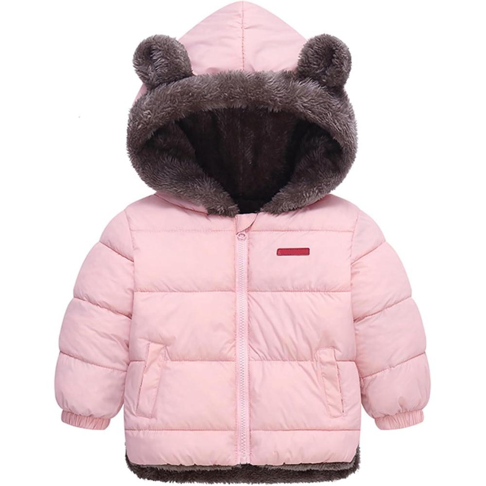 image:imageArssm Baby Boys Girls Winter Fleece Coat Toddler Kids Warm Cute Bear Ear Hooded JacketPink