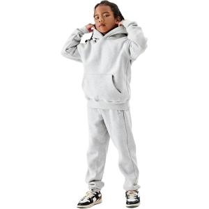 Arssm Girls Boys Sweatsuits Fleece 2 Piece Outfits Pants Set Hoodie and Sweatpant Set Kids Athletic Fleece Tracksuits(Grey)